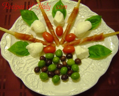 Prosciutto-Wrapped Bread Sticks Antipasto Photo